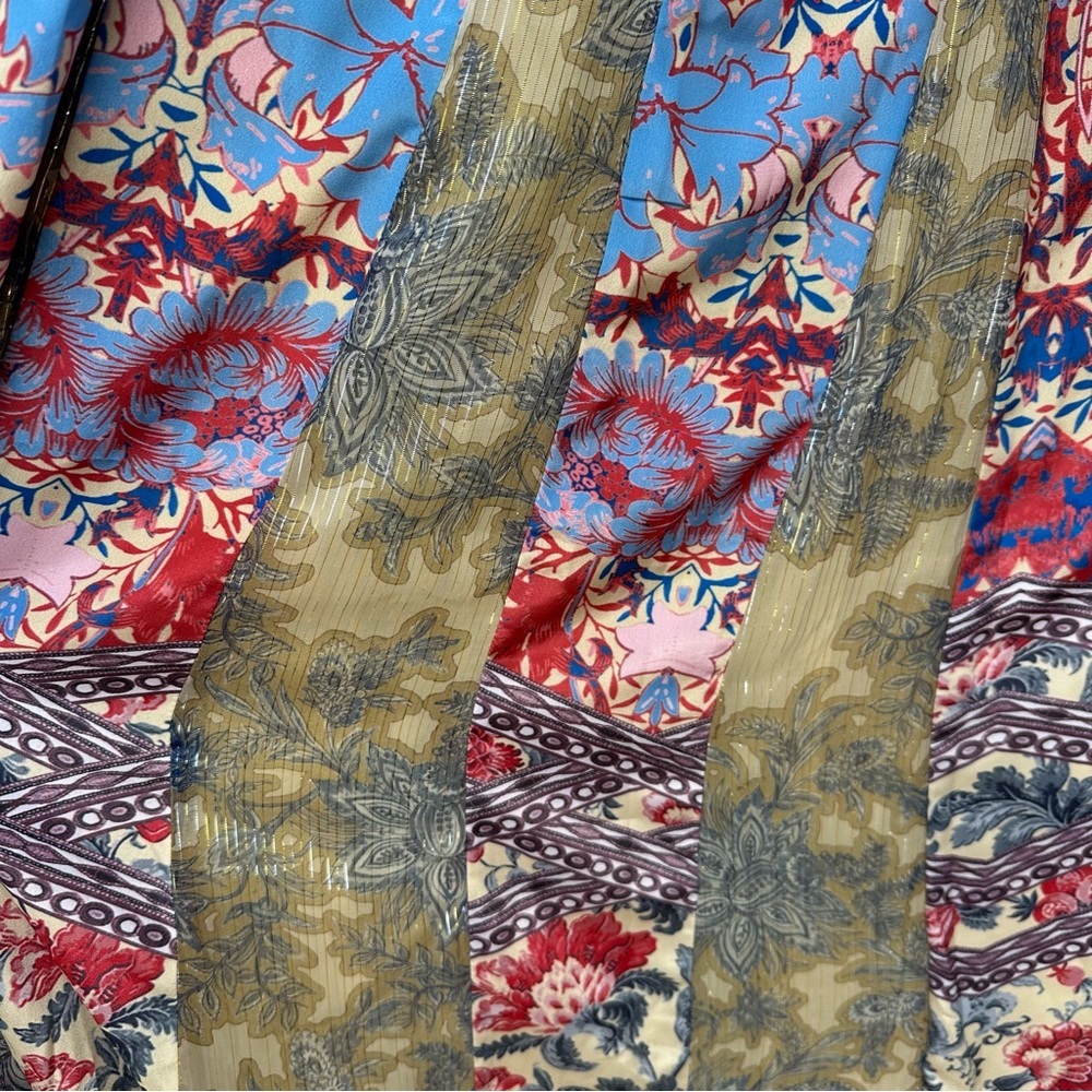 Anthropologie Hemant & Nandita Colorful Long Maxi Skirt Lined Size Medium - Picture 6 of 12